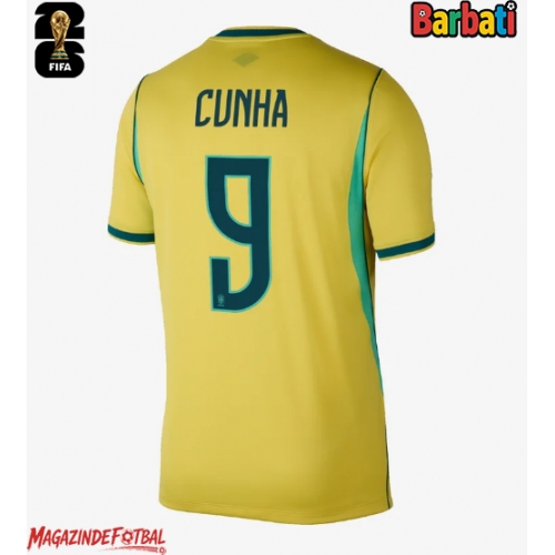 Brazilia Matheus Cunha #9 Tricou Fotbal Replică Mondial 2026 Barbati Acasa Brazilia Matheus Cunha #9 Tricou Fotbal Replică Mondial 2026 Barbati Acasa